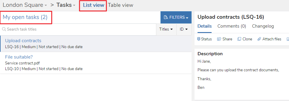 list view default load