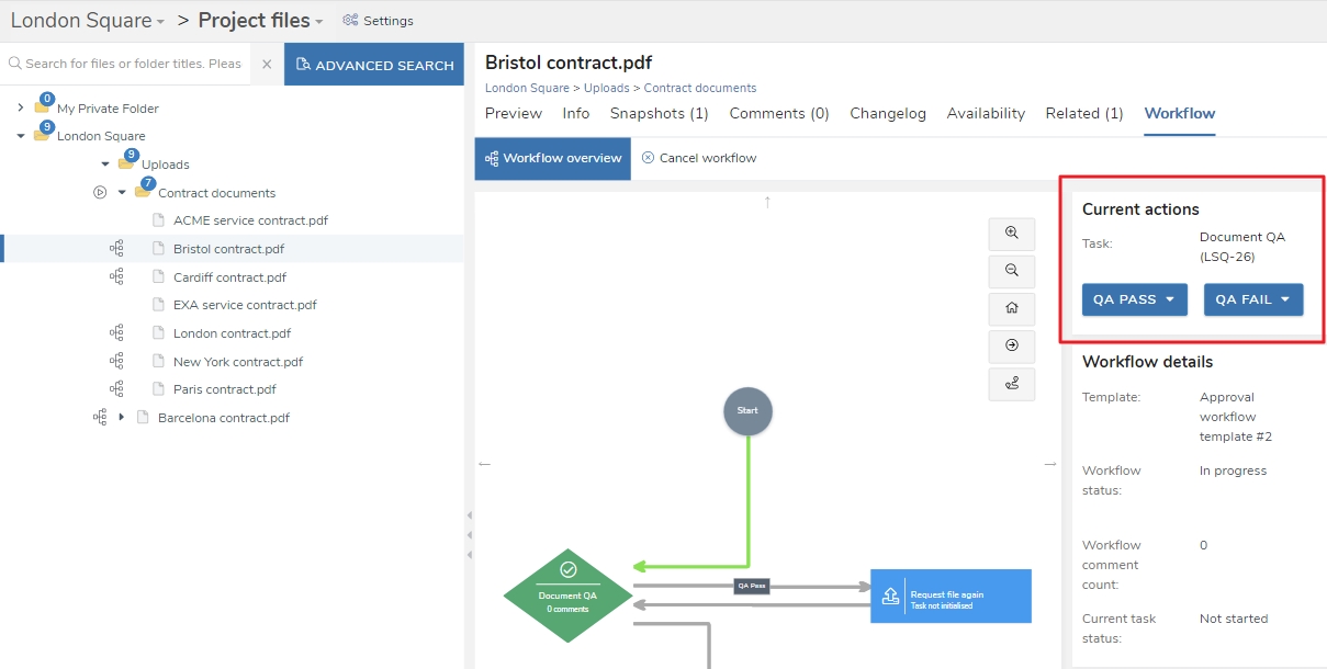 making a decision in project files