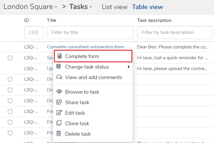 table-view-complete-form