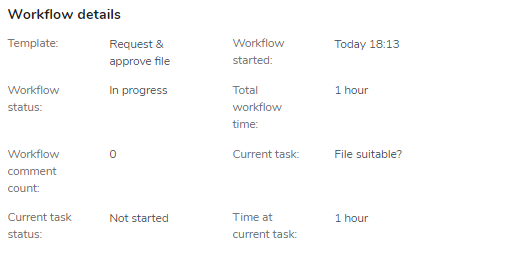 workflow details panel